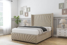 "Sloomy Rutherford Almond Coniston Divan Bed2 Drawers Foot-End - 54"" Wingback Headboard & 12""footboard 4'6 Double" - thumbnail 3