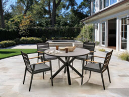 Beliani Garden Dining Set 4 Seater Maletto/taviano With Cushions Metal Grey/ Black - thumbnail 2