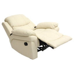 More4Homes Madison Bonded Leather Recliner Armchair Sofa Home Lounge Chair Reclining Gaming (Cream) - thumbnail 4