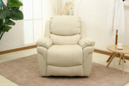 More4Homes Madison Bonded Leather Recliner Armchair Sofa Home Lounge Chair Reclining Gaming (Cream) - thumbnail 7