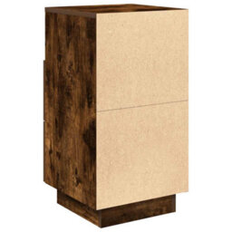 Berkfield Bedside Cabinet With 2 Drawers Smoked Oak 36X36X68 Cm - thumbnail 7