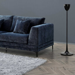 Aluxo Lenox Modern Boucle 3 Seater Sofa Blue Mermaid Velvet Medium Soft Cushion Couch - thumbnail 4