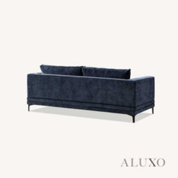 Aluxo Lenox Modern Boucle 3 Seater Sofa Blue Mermaid Velvet Medium Soft Cushion Couch - thumbnail 8