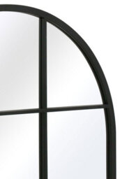 Mirroroutlet The Fenarc Black Metal Framed Arched Window Wall Mirror 120Cm X 80Cm - thumbnail 4