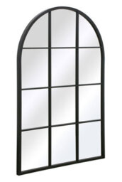 Mirroroutlet The Fenarc Black Metal Framed Arched Window Wall Mirror 120Cm X 80Cm - thumbnail 3
