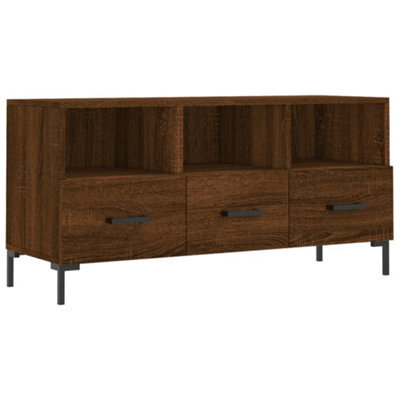 Berkfield Sturdy Tv Cabinet Brown Oak 102X36X50 Cm Engineered Wood - image 1