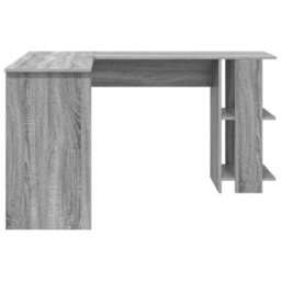 Berkfield Corner Desk With Storage Grey Sonoma 140X113,5X75Cm - thumbnail 5