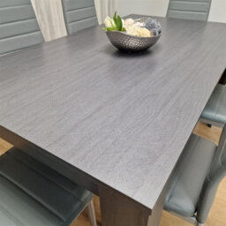 Kosy Koala Dining Table And 6 Chairs Modern Dark Grey Dining Set With 6 Grey Faux Leather Chairs Dining Room Furniture - thumbnail 9