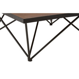 Orsina Square Coffee Table, Wood And Metal Coffee Table, Industrial Coffee Table, Modern Black Iron Coffee Table - thumbnail 4