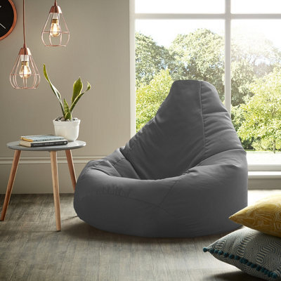 Beautiful Beanbags Adult Highback Beanbag For Indoors Or Outdoors Ready Filled Bean Bags - Grey - image 1