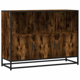 Berkfield Sideboard Smoked Oak 100X35X76 Cm Engineered Wood - thumbnail 2