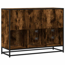 Berkfield Sideboard Smoked Oak 100X35X76 Cm Engineered Wood - thumbnail 6