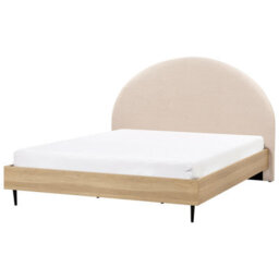 Beliani Bed Boucle Millay 180 X 200 Cm (Eu Super King) Beige - thumbnail 4