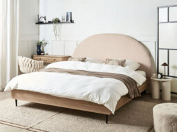Beliani Bed Boucle Millay 180 X 200 Cm (Eu Super King) Beige - thumbnail 2