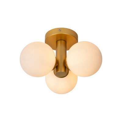 Lucide Trudy Modern Flush Ceiling Light Bathroom 28Cm - 3Xg9 - Ip44 - Matt Gold, Brass - image 1