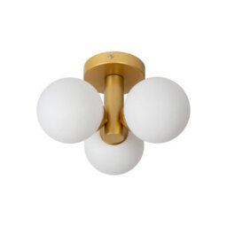 Lucide Trudy Modern Flush Ceiling Light Bathroom 28Cm - 3Xg9 - Ip44 - Matt Gold, Brass - thumbnail 3