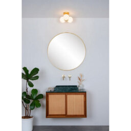 Lucide Trudy Modern Flush Ceiling Light Bathroom 28Cm - 3Xg9 - Ip44 - Matt Gold, Brass - thumbnail 4
