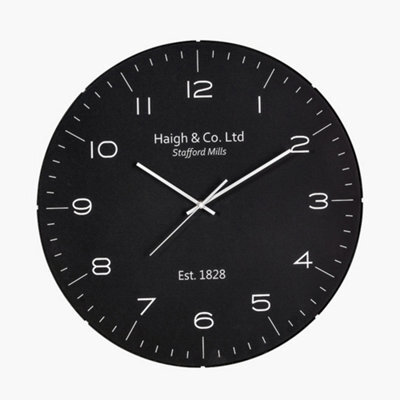 Pacific Lifestyle Black And Silver Dome Glass Wall Clock - image 1