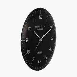 Pacific Lifestyle Black And Silver Dome Glass Wall Clock - thumbnail 3