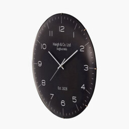 Pacific Lifestyle Black And Silver Dome Glass Wall Clock - thumbnail 2