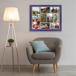 AK Frames 20X16 Purple Sleek Multi Photo Frame With Mid Grey Mount - Holds 9 Apertures (2X) 7X5, (7X) 6X4 Photos - thumbnail 3