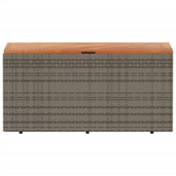Garden Storage Box Grey 110X50X54 Cm Poly Rattan Acacia Wood - thumbnail 4