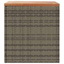Garden Storage Box Grey 110X50X54 Cm Poly Rattan Acacia Wood - thumbnail 5