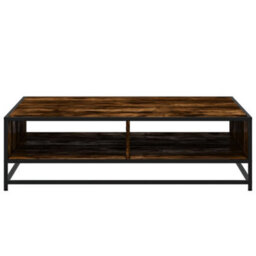 Walplus Coffee Table Smoked Oak 100X100X30 Cm Engineered Wood And Metal - thumbnail 5