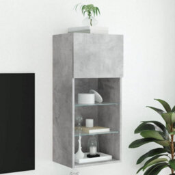 Berkfield Durable Tv Cabinet With Led Lights Concrete Grey 40.5X30X90 Cm - thumbnail 2