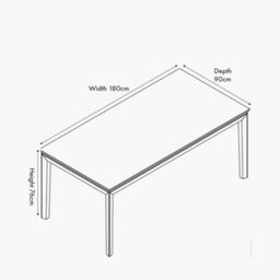 Pacific Lifestyle Six Seater Black And Natural Acacia Wood Dining Table - thumbnail 5