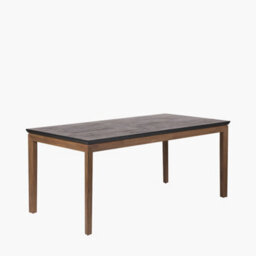 Pacific Lifestyle Six Seater Black And Natural Acacia Wood Dining Table - thumbnail 2