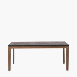 Pacific Lifestyle Six Seater Black And Natural Acacia Wood Dining Table - thumbnail 3