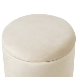 Wyld And Coco Brandlux Storage Pouffe - Light Beige Velvet With Removable Top, Round 37Cm X 40Cm - thumbnail 4