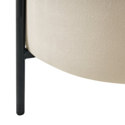 Wyld And Coco Brandlux Storage Pouffe - Light Beige Velvet With Removable Top, Round 37Cm X 40Cm - thumbnail 7