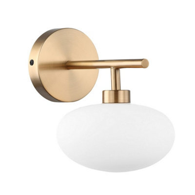 Luminosa Lighting Luminosa Modern Wall Lamp Brass 1 Light  With White Shade, G9