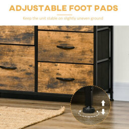 Wyld Haus Rasozi 5-Drawer Metal And Fabric Chest With Open Shelf, Rustic Brown And Black - 83.5W X 29D X 87H Cm - thumbnail 7
