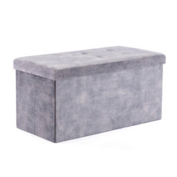 Hnnhome 82X40X40Cm Velvet Pouffe Folding Storage Ottoman Footstool Box Toy Chest With Lid, Foldable Foot Stool Seat (Lava, Large) - thumbnail 1