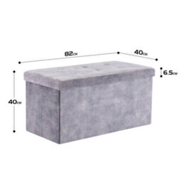 Hnnhome 82X40X40Cm Velvet Pouffe Folding Storage Ottoman Footstool Box Toy Chest With Lid, Foldable Foot Stool Seat (Lava, Large) - thumbnail 3