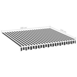 Walplus Replacement Fabric For Awning Garden Sun Shade Canopy Gazebo For Back Door, Porch, Patio Anthracite And White 3X2.5 M - thumbnail 6