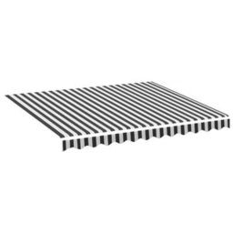 Walplus Replacement Fabric For Awning Garden Sun Shade Canopy Gazebo For Back Door, Porch, Patio Anthracite And White 3X2.5 M - thumbnail 2