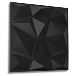 Novecrafto Decorative 3D Wall Panels (50X50Cm) Pack Of 6 Sheets Cover 16.15Ft² (1.5M²) Interior Cladding Panels In Black Diamond Design - thumbnail 9