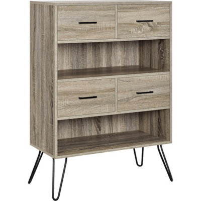 Dorel Home Landon 4 Drawer Bookcase Grey Oak Look - image 1