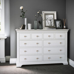 Colette White 4 Over 6 Chest Of Drawers Fully Assembled - By Roseland Furniture - thumbnail 4