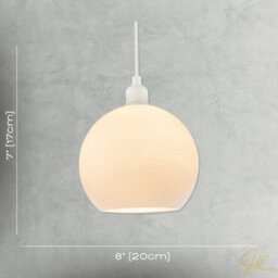 Happy Homewares Simple And Classic Opal White 20Cm Glass Ball Pendant Lighting Shade - thumbnail 7
