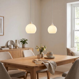 Happy Homewares Simple And Classic Opal White 20Cm Glass Ball Pendant Lighting Shade - thumbnail 6