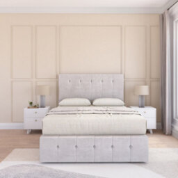 "Sloomy 4Ft6  Cambridge Divan Bed Base Silver Plush ,2 Drawers, 12"" Footboard & 26"" Struts Headboard - Double" - thumbnail 2