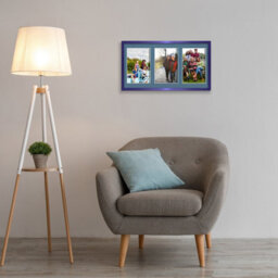 AK Frames 40X20Cm Purple Sleek Multi Photo Frame With Pompadour Mount - Holds 3 Apertures (3X) 6X4 Photos - thumbnail 3