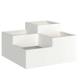 Berkfield Modern Garden Planter White 100 X 100 X 48 Cm Steel
