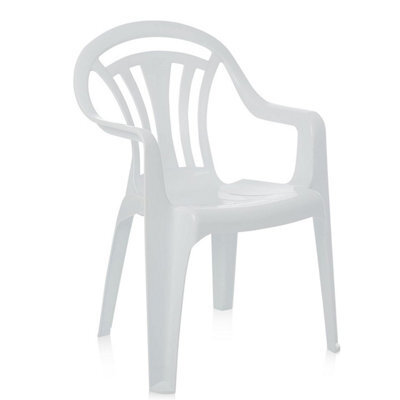 HEATON WHOLESALE 4 X Strong White Indoor Outdoor Picnic Camping Low Back Garden Patio Chairs - image 1