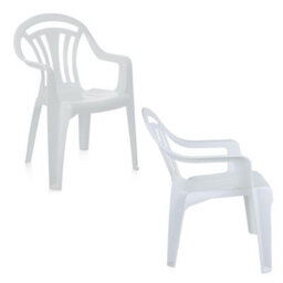 HEATON WHOLESALE 4 X Strong White Indoor Outdoor Picnic Camping Low Back Garden Patio Chairs - thumbnail 3